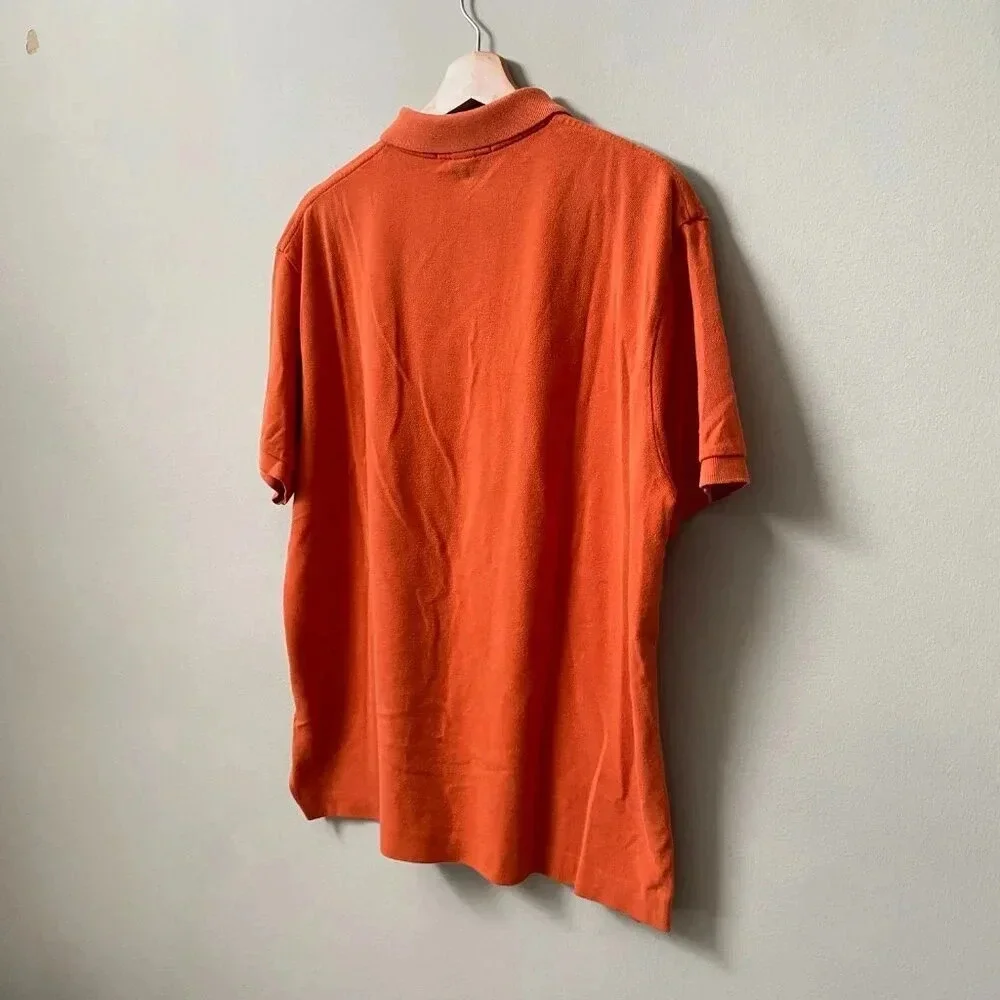 Vintage Polo Ralph Lauren Men's Large Short Sleeve Retro Orange Polo Shirt 90s